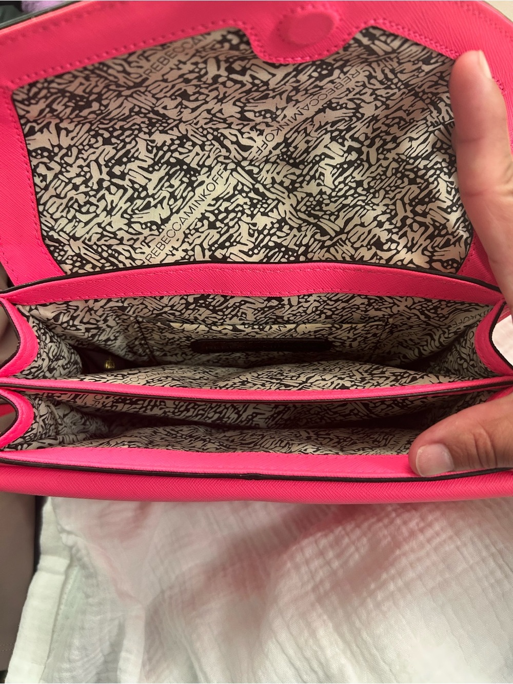 Neon Pink Structured Crossbody Bag - Picture 3 of 3